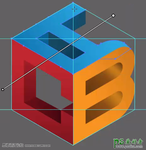 ai标志设计教程：制作漂亮大气的2.5D风格的LOGO图标，立体logo。