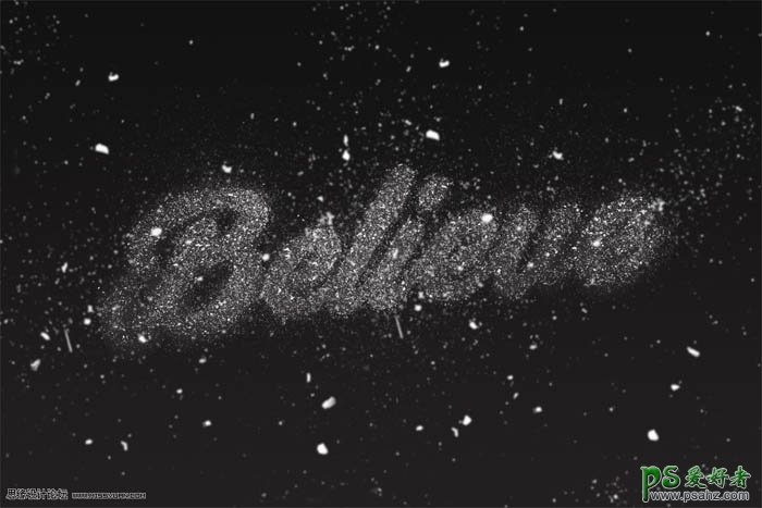 利用photoshop笔刷素材设计梦幻星空粒子字体-星云字效