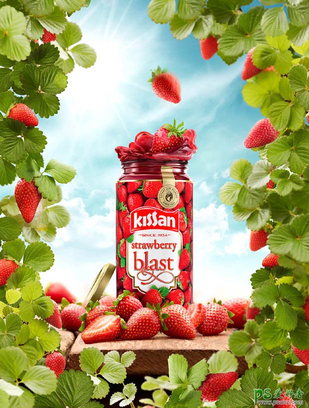 国外设计师Kissan果酱创意平面广告作品，大气的果酱产品合成设计