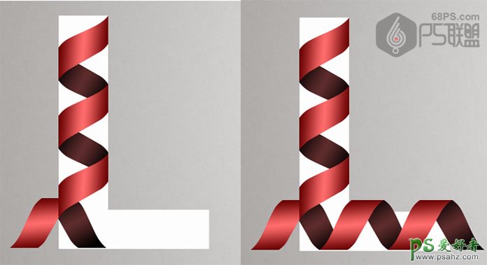 photoshop设计个性的丝带文字，丝带线条艺术字，丝带字。