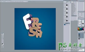 PS文字特效教程：设计精美的三维立体花纹字，3D立体字制作