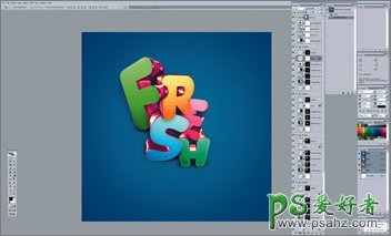 PS文字特效教程：设计精美的三维立体花纹字，3D立体字制作