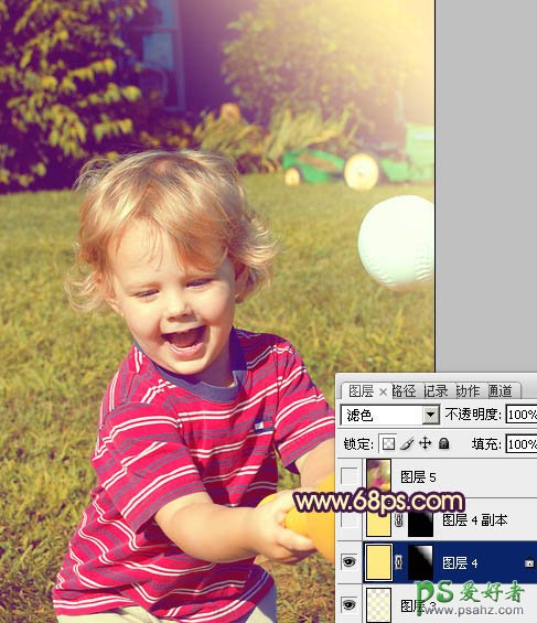 photoshop给可爱的欧美宝宝照片调出柔和阳光色