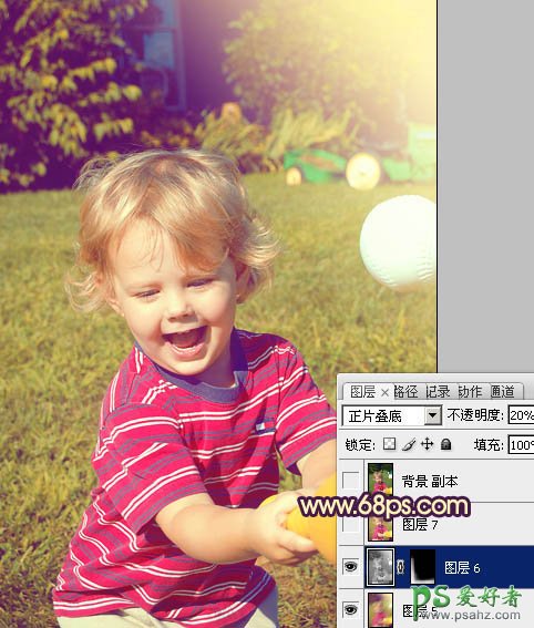 photoshop给可爱的欧美宝宝照片调出柔和阳光色