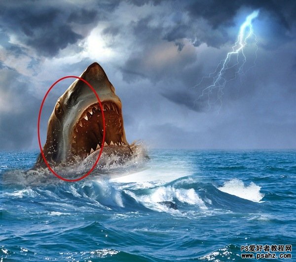 photoshop合成大白鲨电影海报
