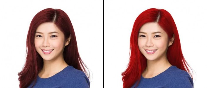 Photoshop人物头发换颜色教程：把自己的头发染成各种颜色。