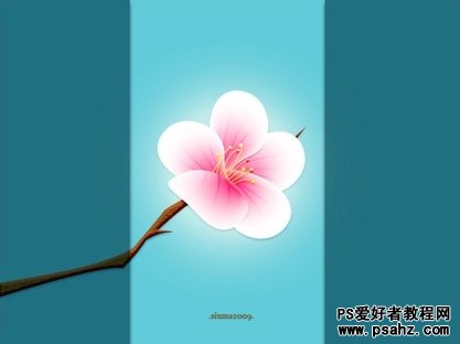 粉色漂亮的梅花图 photoshop鼠绘一枝梅花