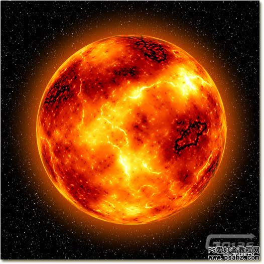 利用photoshop滤镜简单制作一颗火热的星球图片
