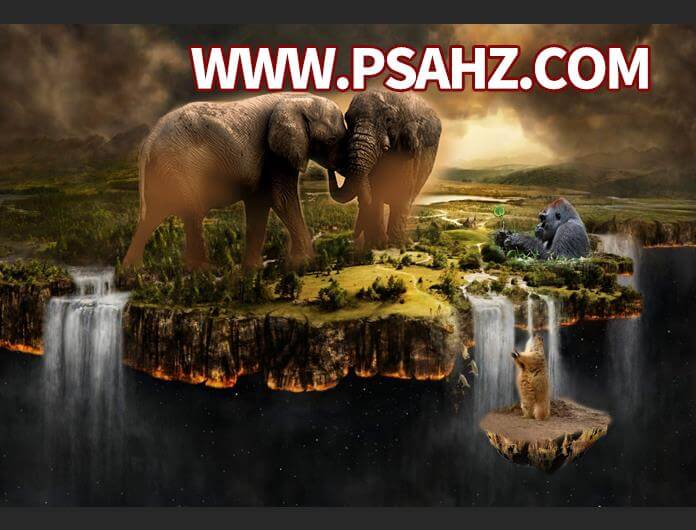 PS海报设计教程：打造保护环境公益海报场景，关爱地球、关爱动物