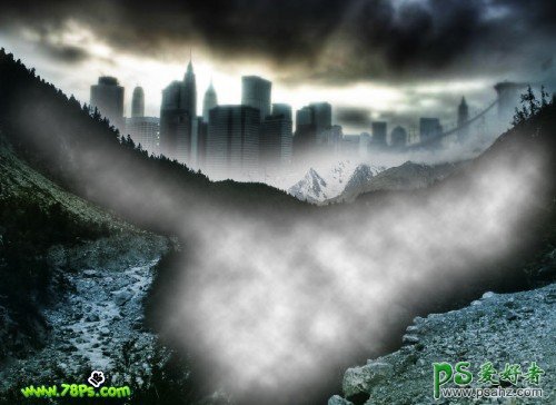 photoshop创意合成迷雾中的海市蜃楼美景特效