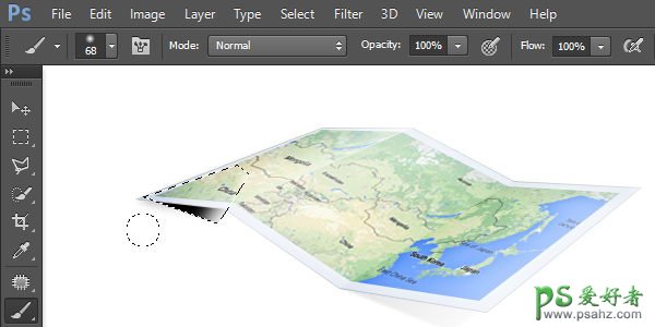 Photoshop制作逼真的三维效果3D地图图标，立体3D地图坐标图。