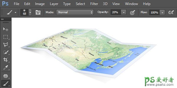 Photoshop制作逼真的三维效果3D地图图标，立体3D地图坐标图。