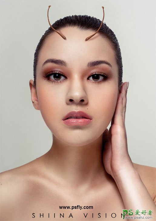 PS人物照片美容教程，通过调整MM皮肤颜色打造超白皮肤美女