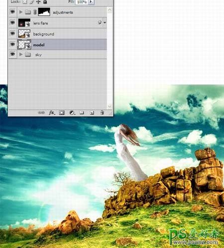 PS合成教程：创意打造梦幻小岛上的仙女艺术写真照