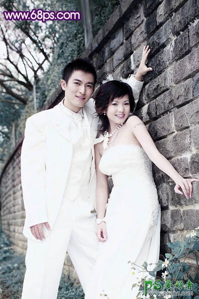 photoshop调出古典风格时尚情侣婚纱艺术照