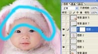 PS人像合成教程：简单的给宝宝照片换头像和背景