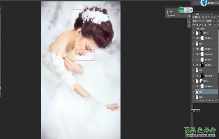 PS婚纱照后期美化教程：给影楼婚纱照调出梦幻唯美的效果。