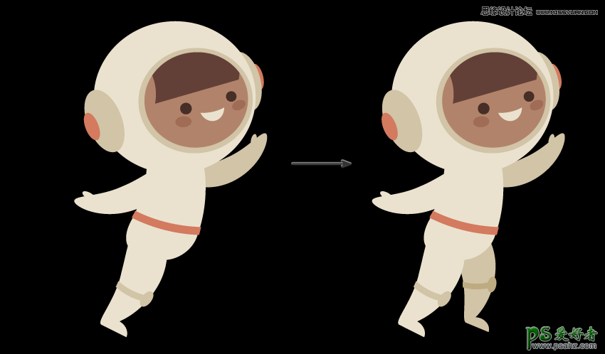 AI插画设计教程：学习绘制复古风格的卡通儿童宇航员插画图片。