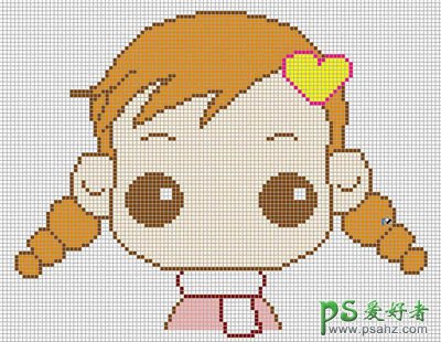 PS鼠绘教程：可爱小女孩儿卡通像素头像实例教程