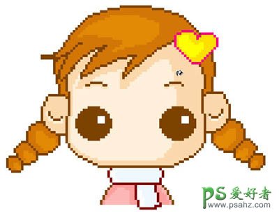 PS鼠绘教程：可爱小女孩儿卡通像素头像实例教程