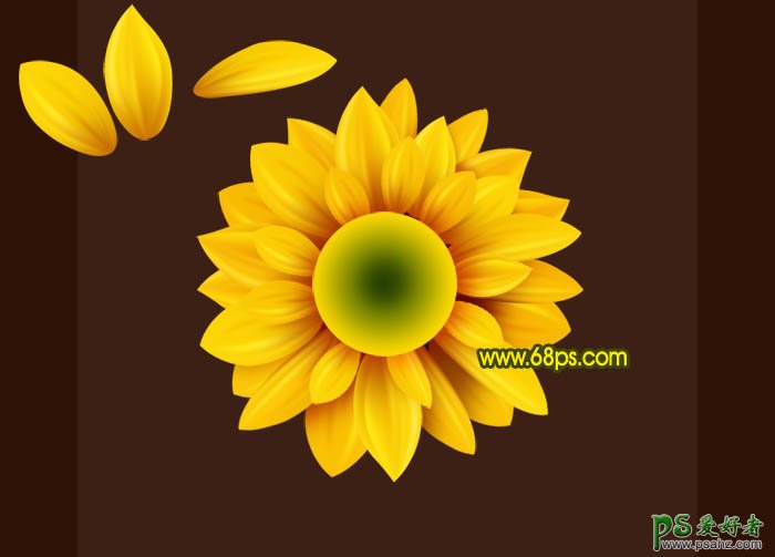 photoshop绘制漂亮的金黄金黄的向日葵花教程