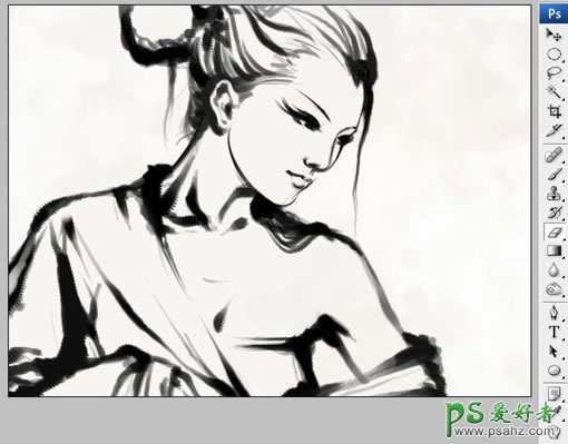 PS鼠绘教程：利用数绘板绘制古典水墨MM，漂亮古装美女形象