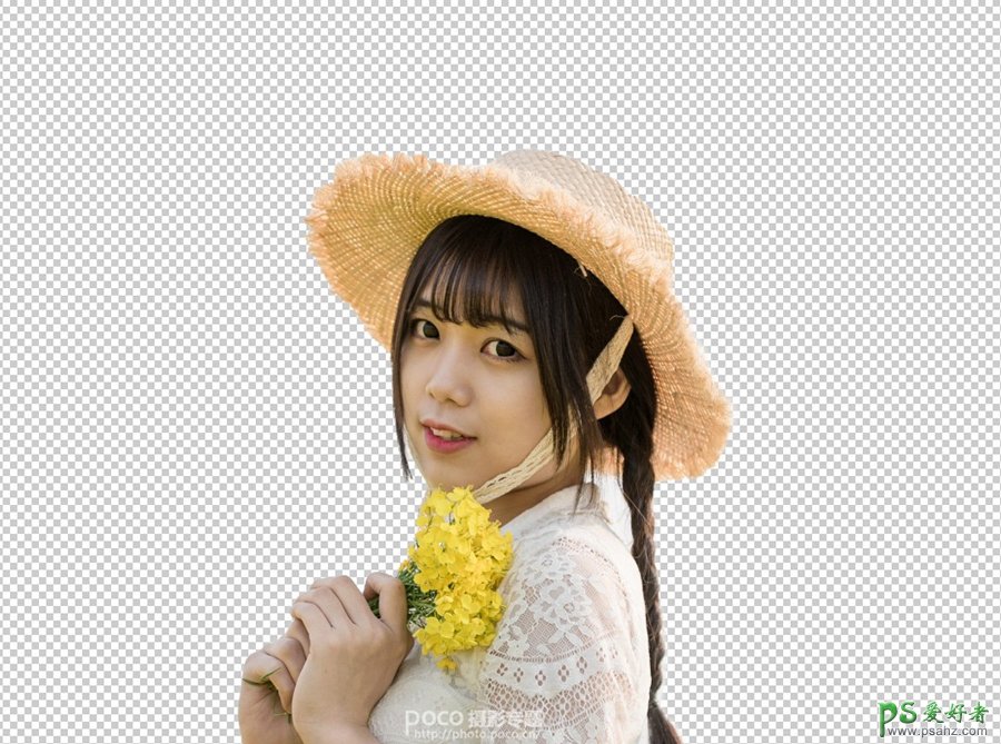 Photoshop给油菜花田里拍摄的可爱女生照片调出唯美的小清新效果