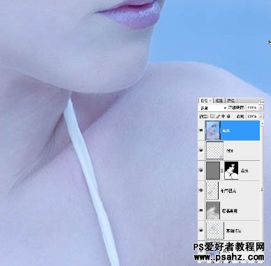 PS照片处理教程：打造冰冷的蓝色水晶美女人像效果教程实例