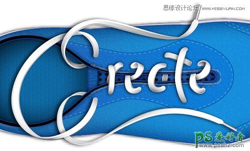 Illustrator手绘一双逼真质感的运动鞋失量图-蓝色逼真的运动鞋
