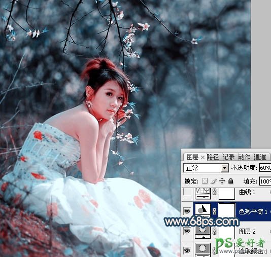 photoshop调出古风艺术色彩美女婚纱艺术照教程