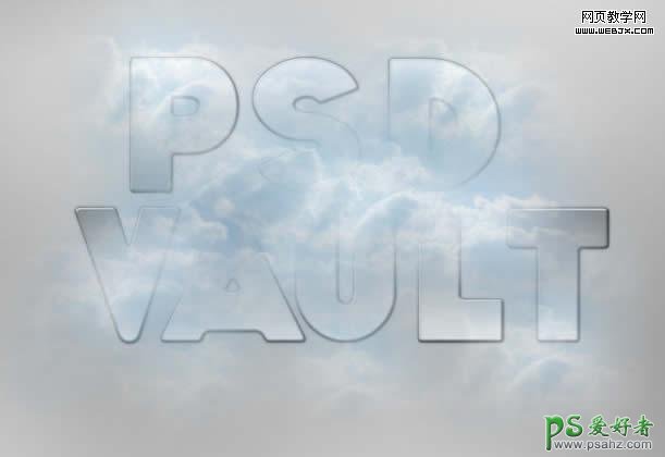 photoshop设计个性的云层中透光立体字，透视字实例教程