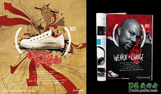 创意运动鞋个性宣传广告设计，潮流风格运动鞋平面广告设计欣赏