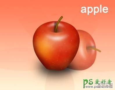 photoshop绘制清爽可口的红苹果素材图片