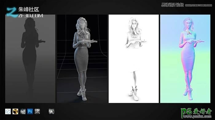 MAYA结合ZBRUSH软件打造埃里卡的女性3D模型，美女杀手CG人物模型