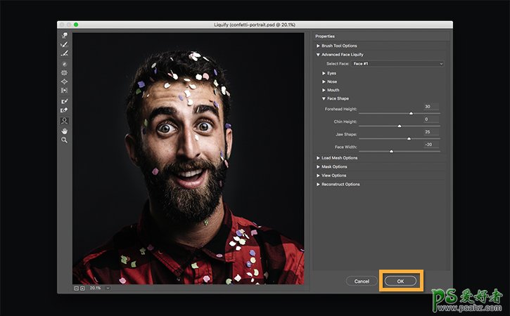 利用PhotoShop CC2016的液化滤镜简单给人物进行瘦脸塑型