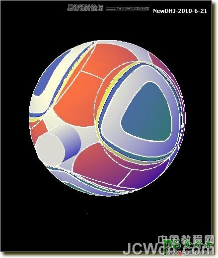 AutoCAD三维实例教程：学习制作南非世界杯足球模型素材图。