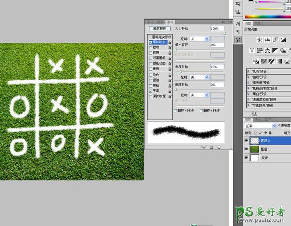 PHOTOSHOP简单三步制作绿色草坪上的喷涂文字，涂鸦文字制作教程
