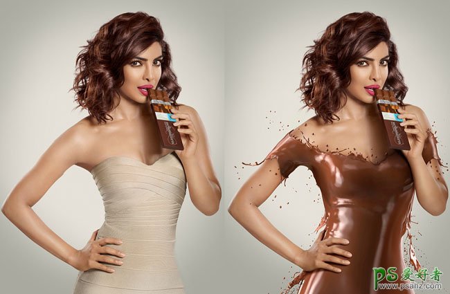 印度Mahesh Patel美女人体合成设计，巧克力品牌广告设计作品