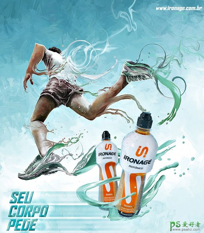 时尚经典的运动品牌宣传海报，经典大气的运动人物平面广告设计。