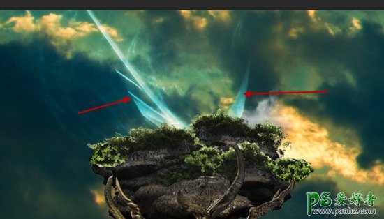 Photoshop CC创意合成一棵海上飘起的树妖，超现实风格的海上浮树