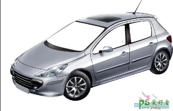 PS鼠绘教程：绘制漂亮的东风标志307小汽车，PS鼠绘标志小气车