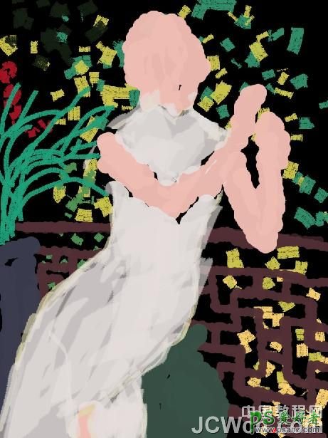 PS鼠绘教程：手绘大气漂亮的旗袍美女油画作品