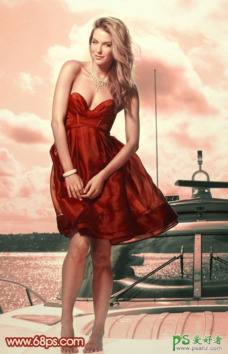 photoshop调出粉红色大胸欧美少女人体艺术照