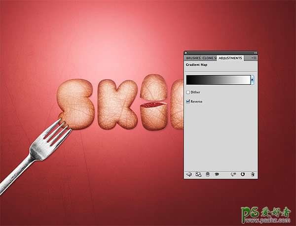 photoshop另类文字设计，鲜肉字，新鲜肉素材效果的文字