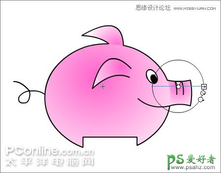 Flash动画教程：学习制作可爱有趣的亲嘴猪动画图片，小猪亲嘴。