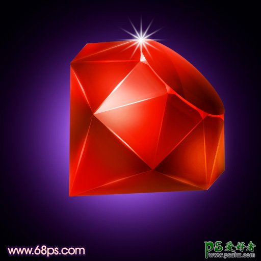 红宝石素材图片 photoshop制作一颗硕大的红色钻石