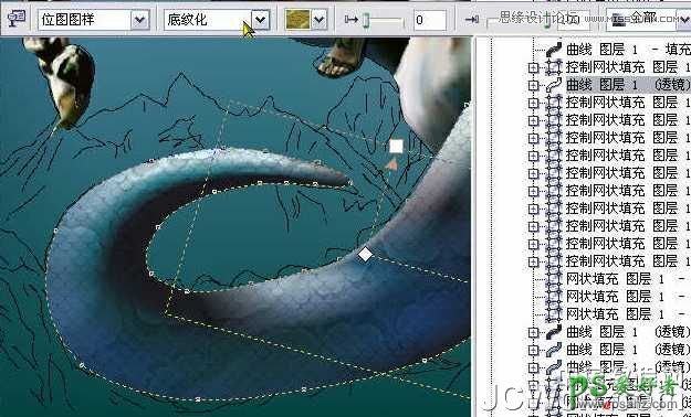 CorelDRAW鼠绘实例教程，介绍运用CD的网格功能绘制恶魔谷插画