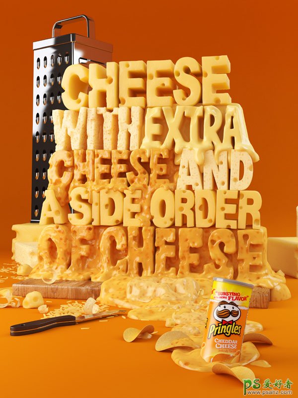 食品创意广告欣赏，分享国外设计师漂亮的薯片平面广告设计作品