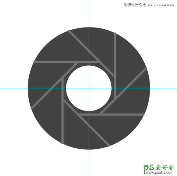 PS相机图标制作实例：设计八度旋转风格的相机镜头失量图标