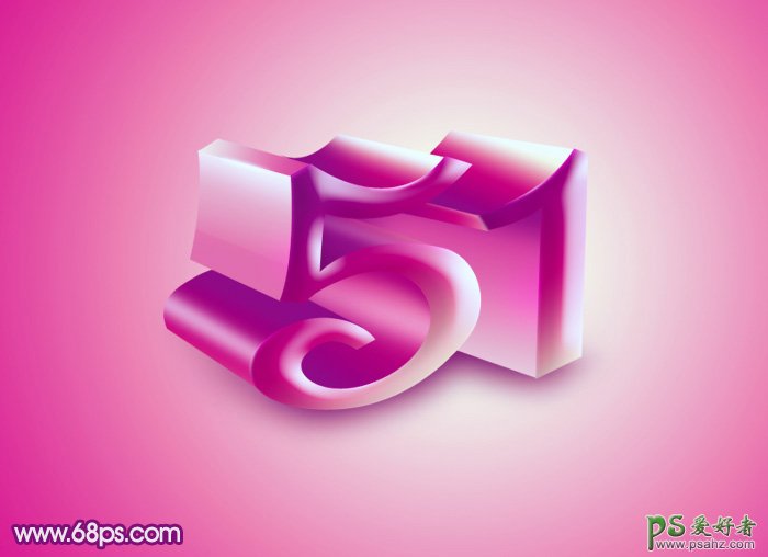 紫色51立体字 photoshop设计大气的三维立体51艺术字